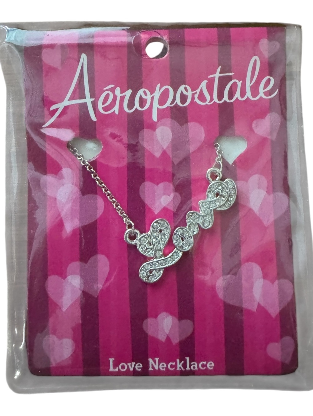 Aeropostale Silver-Tone Love Necklace
